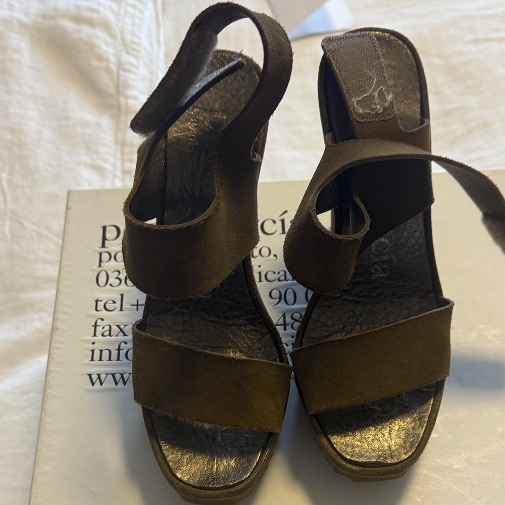 Pedro Garcia Brown Platform Sandals